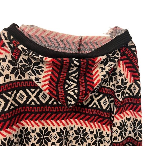 Bubble B Snowflake Pattern Hoodie size 2XL Red, Black, Cream - Picture 4 of 8